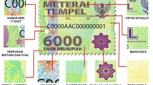 Desain Meterai Tempel Baru Rp 6000 keluaran 2014