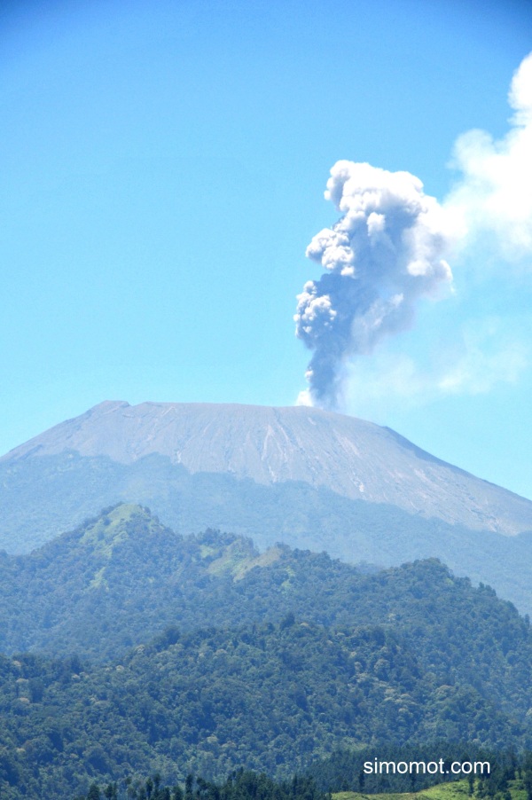 Gunung Slamet mengeluarkan asap sulfatara.ANTARA FOTO/Oky Lukmansyah