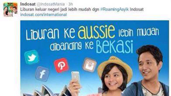 Lecehkan Bekasi lewat iklan, @indosatmania dibully netizen